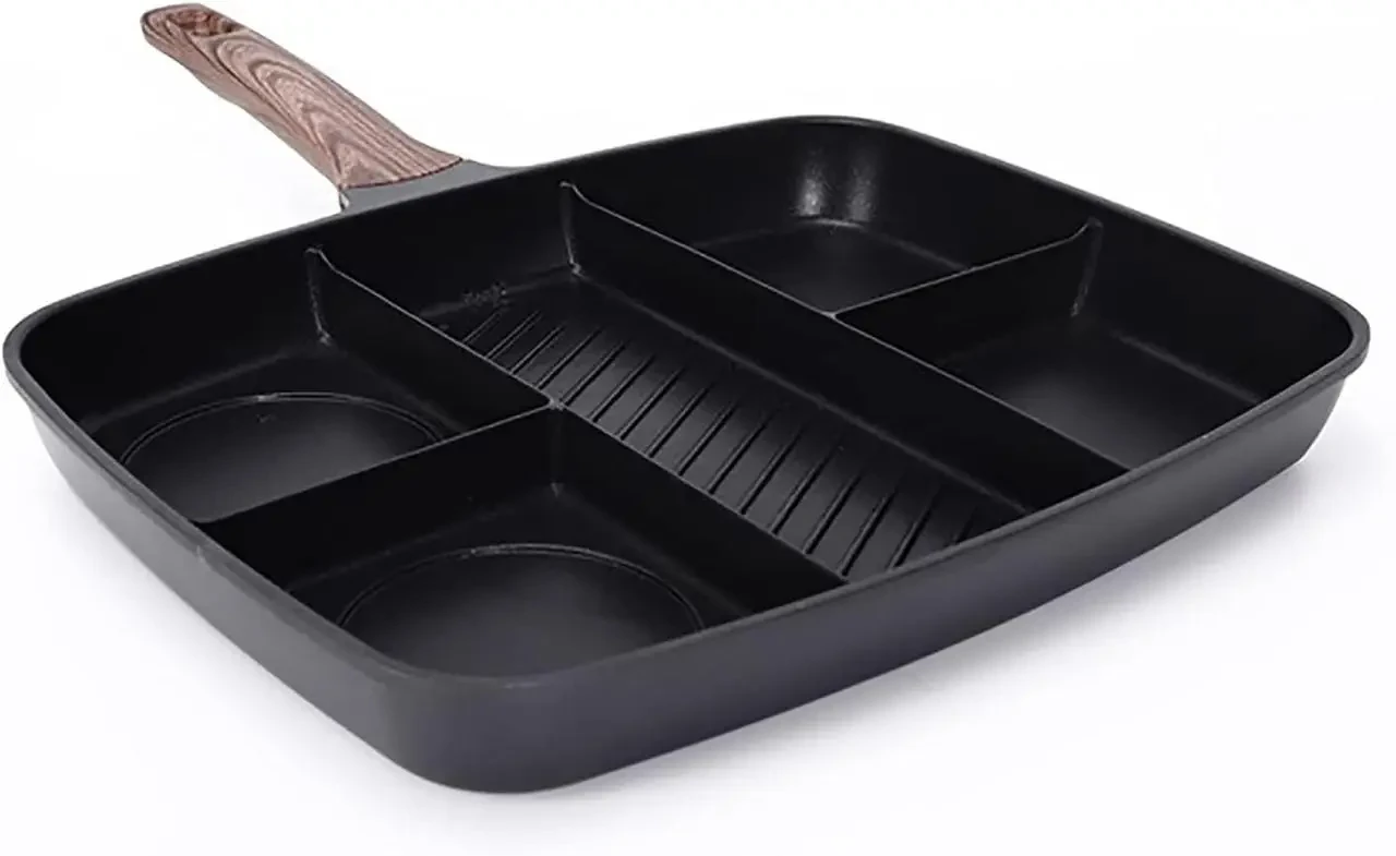 Універсальна сковорода 5-в-1 з п’ятьма секціями та антипригарним покриттям