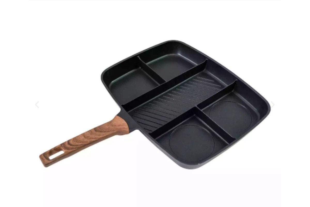 Універсальна сковорода з п’ятьма розділеними секціями й антипригарним покриттям