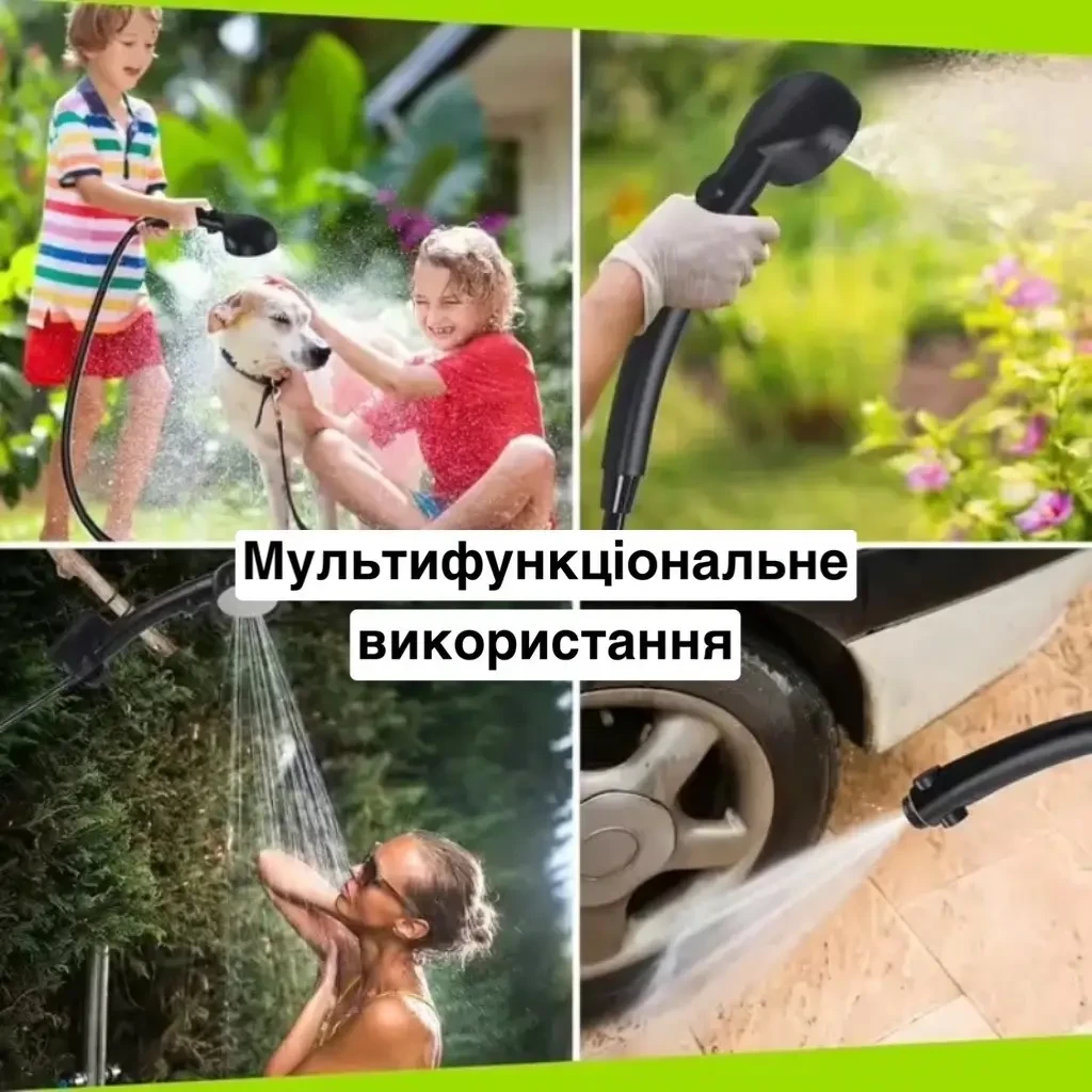 Портативний душ з насосом електричний 9000mAh польовий Lixada Похідний переносний душ для туризму та дому