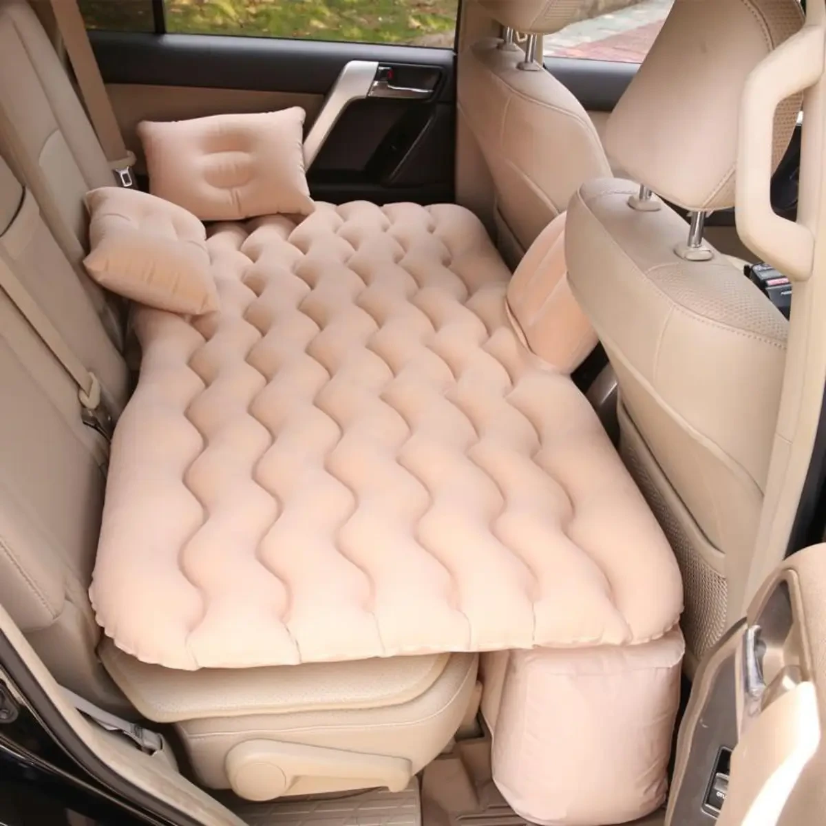 Автомобільний надувний матрац Car Travel Bed бежевого кольору
