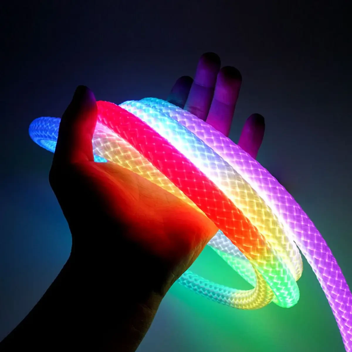 Неонова LED RGB стрічка 5 м із лускатим покриттям і керуванням через застосунок, пульт