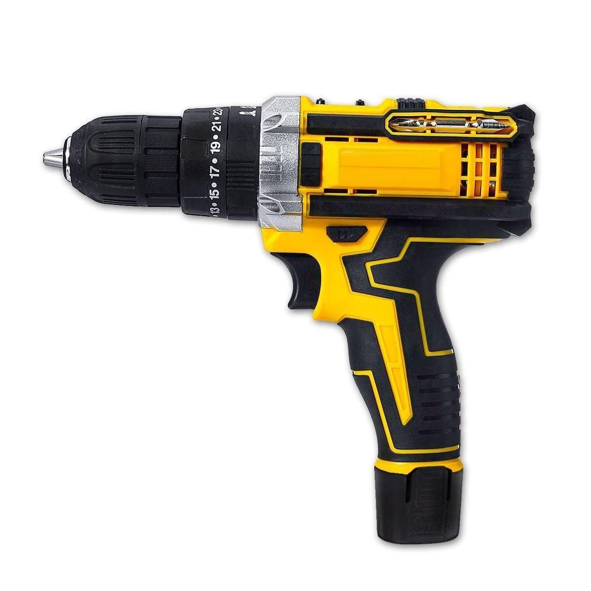 Набір шурупокрут акумуляторний із насадками screw driver sets yellow 12v Повний комплект у валізі!