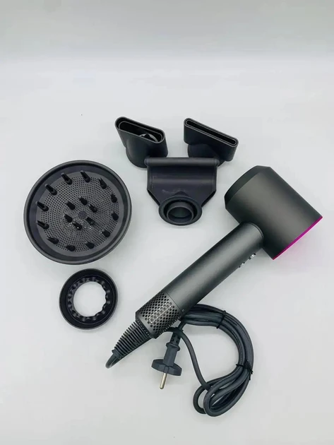 Фен стайлер для волосся 5 в 1 Premium Magic Hair 1600 Вт 5 насадок Рожевий