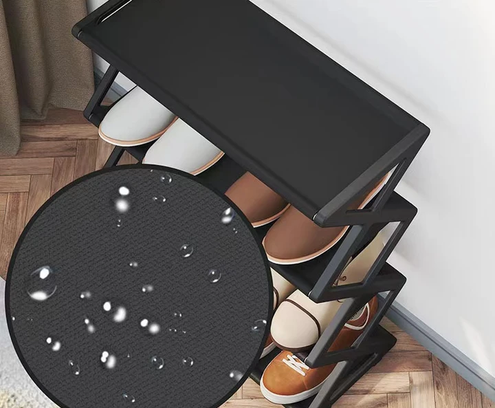 Пілочка для взуття з 4 розбірними рівнями в чорному кольорі, стильна полиця взуттєва 42х18.5х49.5 см