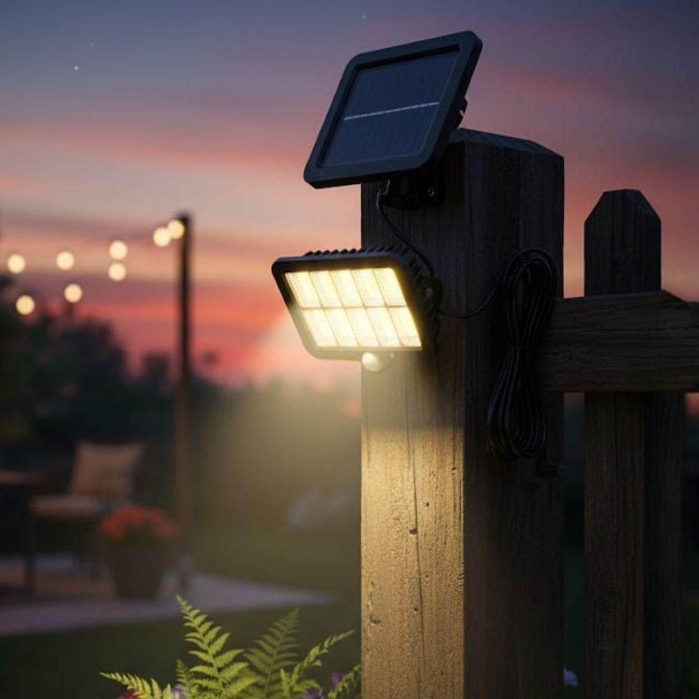 Вуличний LED акумуляторний світильник прожектор із датчиком руху на сонячній батареї GL-10 cob 2400mA