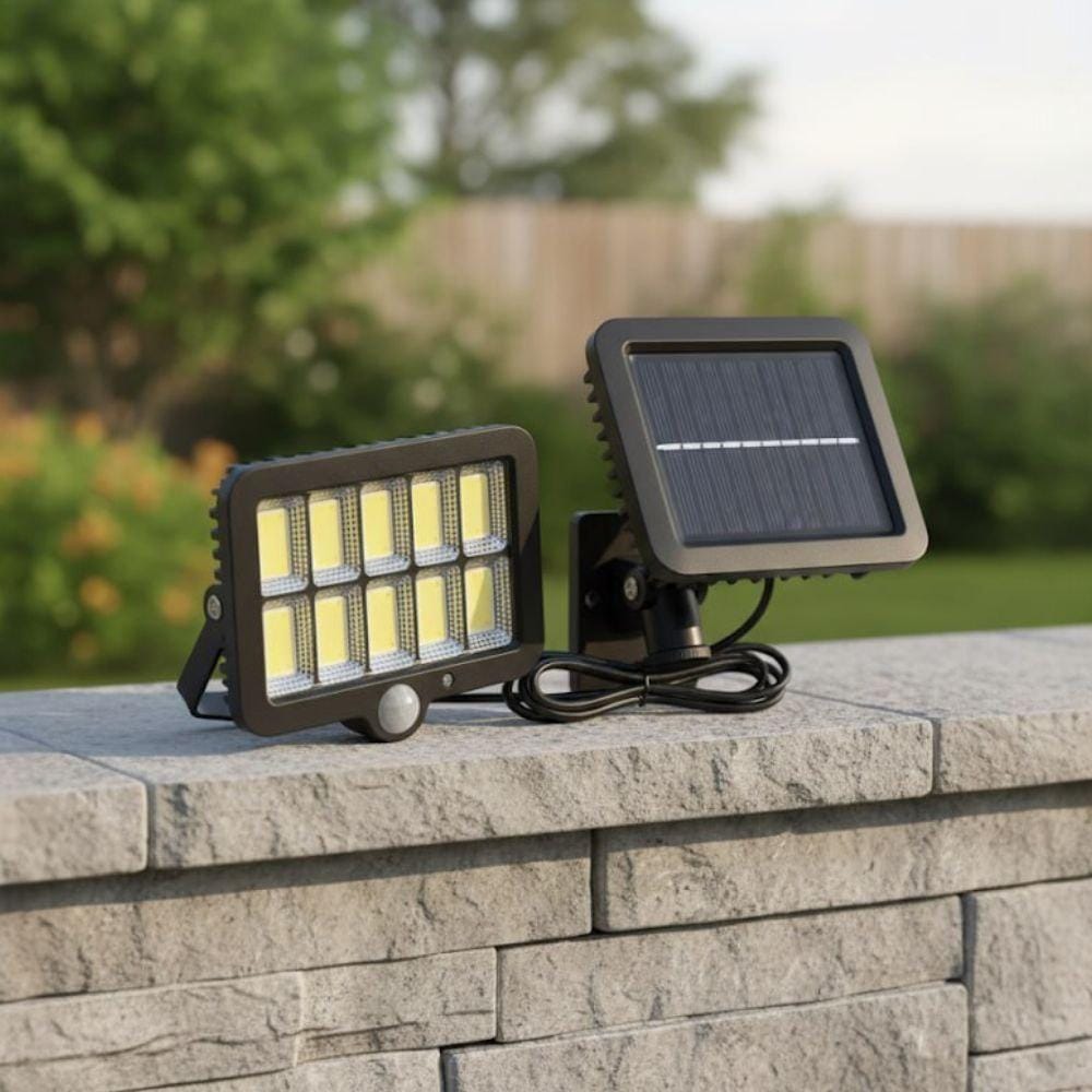 Вуличний LED акумуляторний світильник прожектор із датчиком руху на сонячній батареї GL-10 cob 2400mA