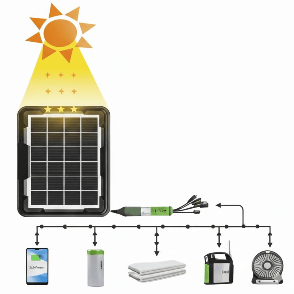 Портативна сонячна панель CCLAMP CL-642 4 W 6 V з USB/V1 Сонячний зарядний пристрій для телефона, повербанк