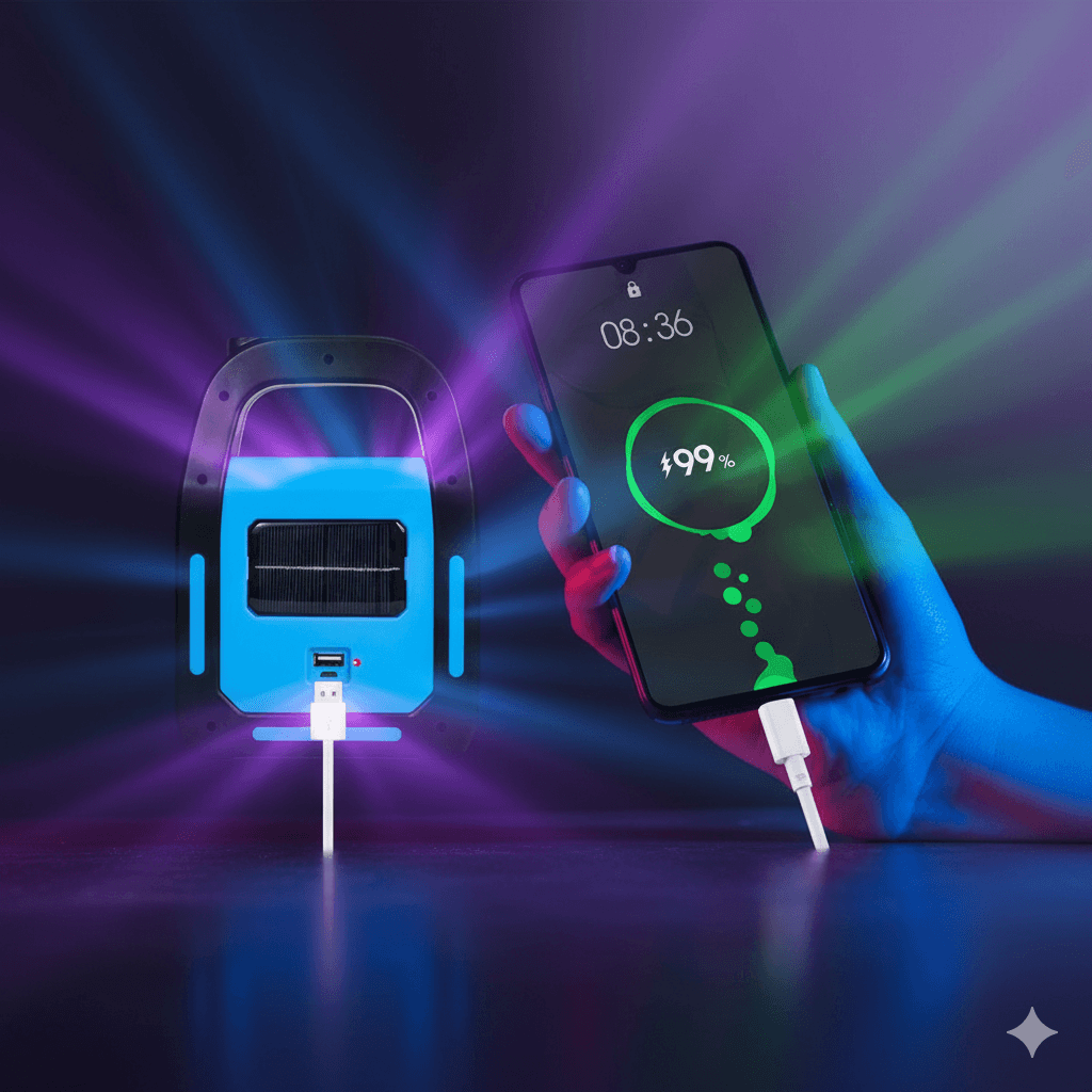 Акумуляторний кемпінговий ліхтар переносний HB-9707A-1LED+COB+LED Power Bank портативний