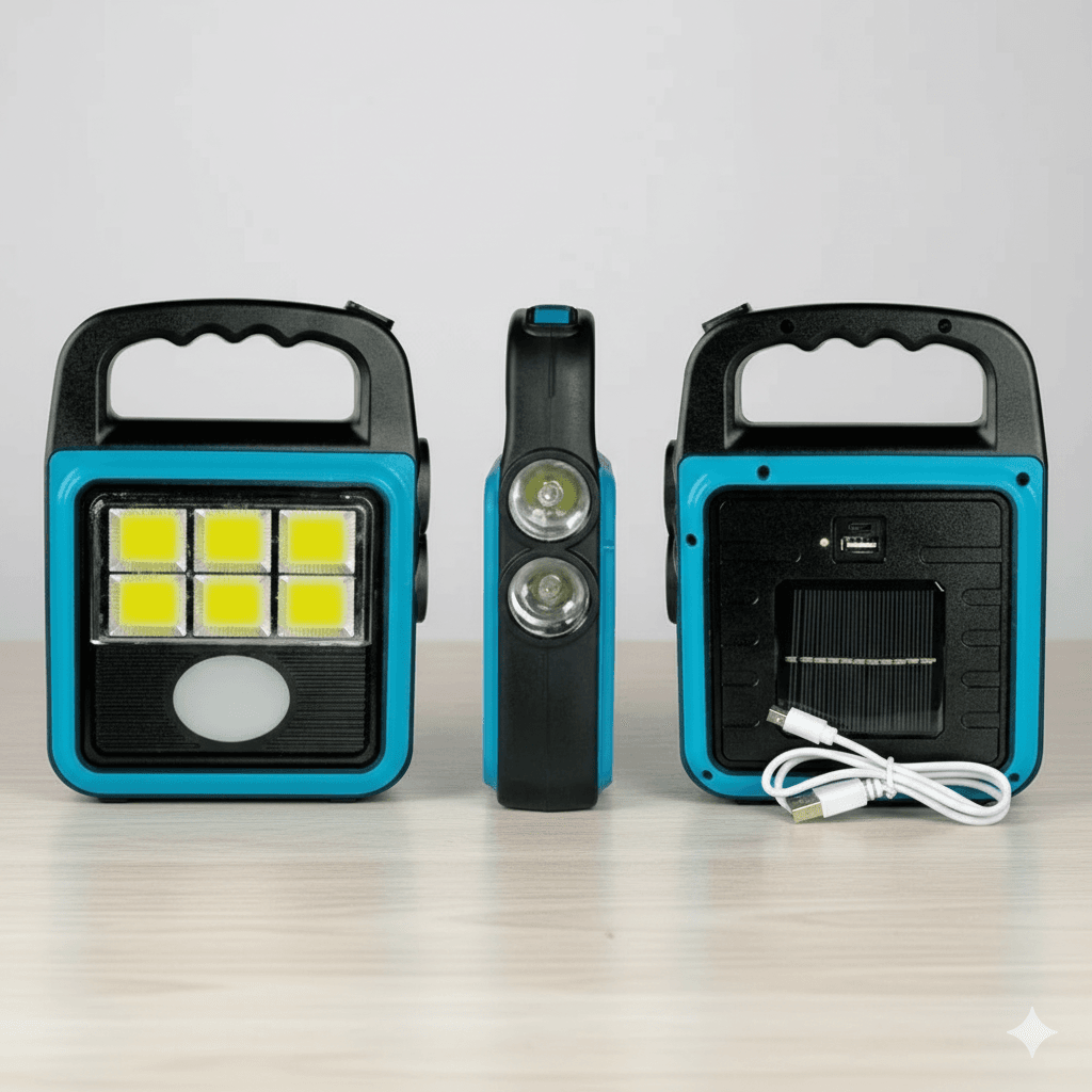 Ліхтар прожектор USB із сонячною панеллю та повербанком Solar LED light HS-8020 60 Вт водозахисту IP65
