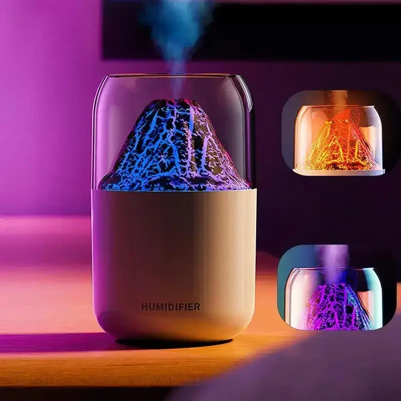Ультразвуковий зволожувач повітря в стилі вулкана LAMP JSQ-1 280 мл Аромадифузор-нічник для дому