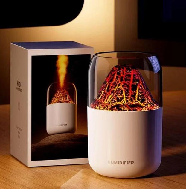 Ультразвуковий зволожувач повітря в стилі вулкана LAMP JSQ-1 280 мл Аромадифузор-нічник для дому