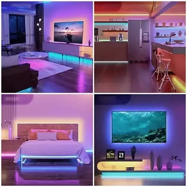 Розумна світлодіодна гірлянда LED RGB 5050, 5 м, водонепроникна IP67, багатобарвна підсвітка, з USB живленням 5.5V
