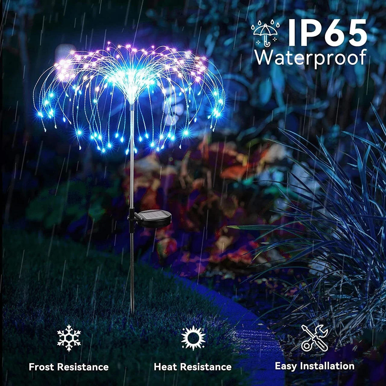 Вуличні садові ліхтарі на сонячній батареї Феєрверк 200 LED 2 шт SFK-41