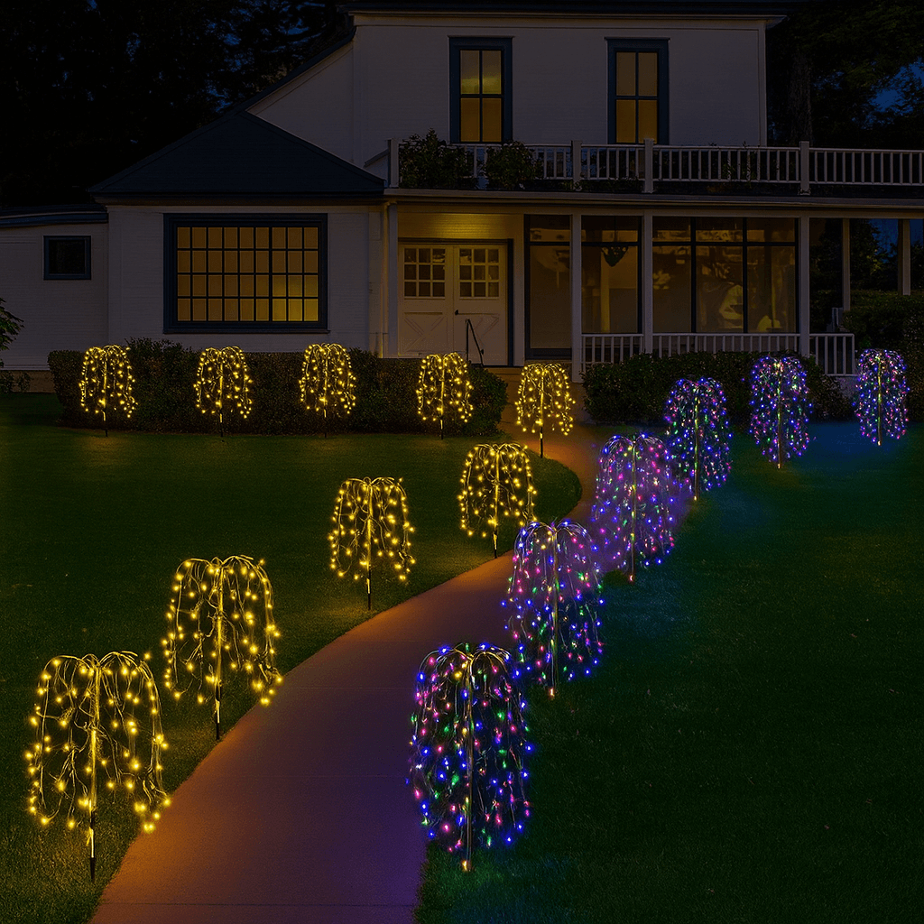 Садовий світильник “Феєрверк” на сонячній батареї, SFK-46 200 LED, Вуличний ґрунтовий ліхтар “Салют” 2 шт.