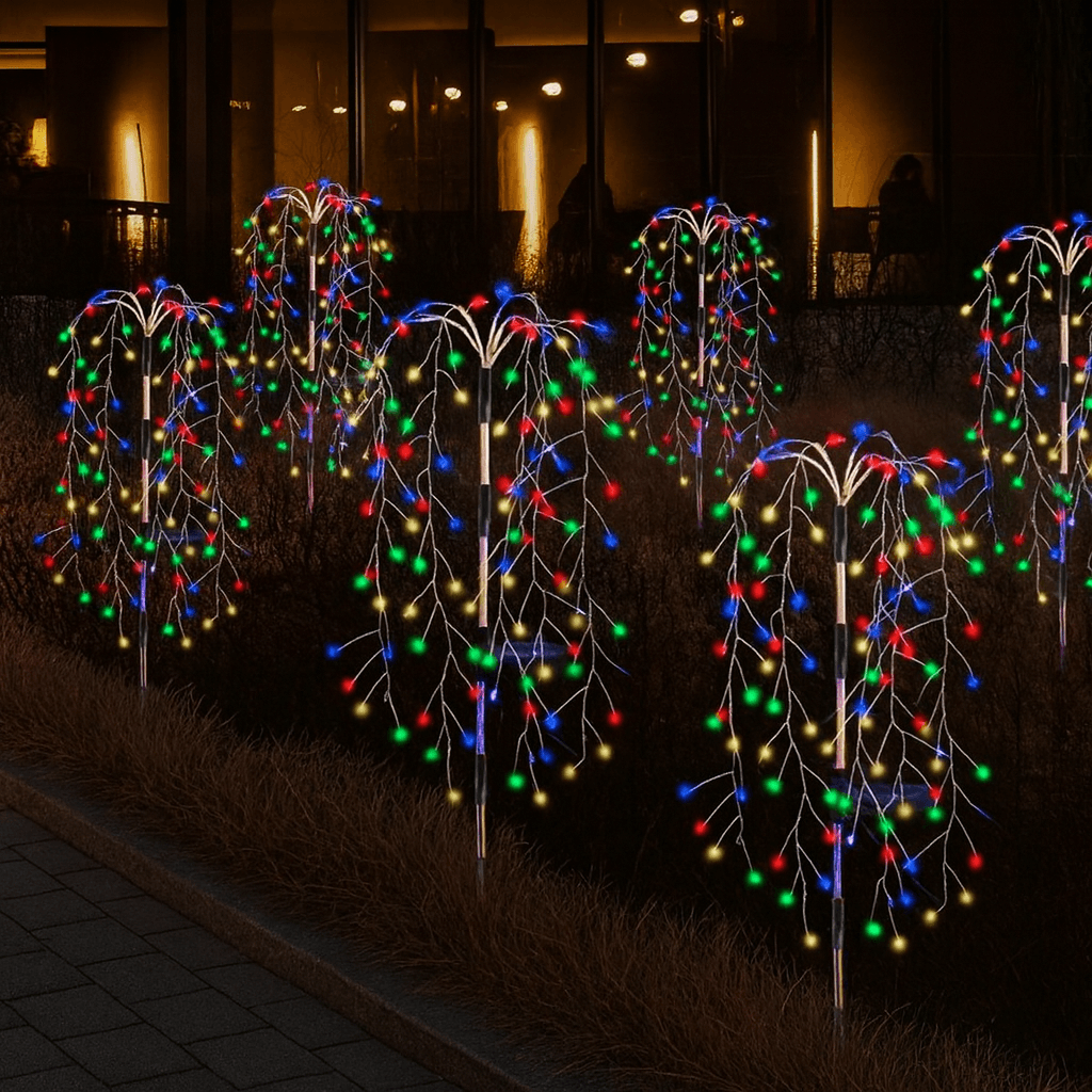 Садовий світильник “Феєрверк” на сонячній батареї, SFK-46 200 LED, Вуличний ґрунтовий ліхтар “Салют” 2 шт.