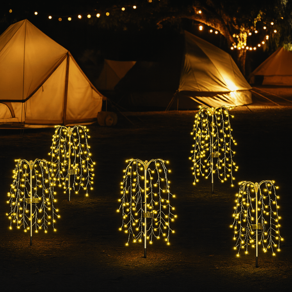 Садовий світильник “Феєрверк” на сонячній батареї, SFK-46 200 LED, Вуличний ґрунтовий ліхтар “Салют” 2 шт.