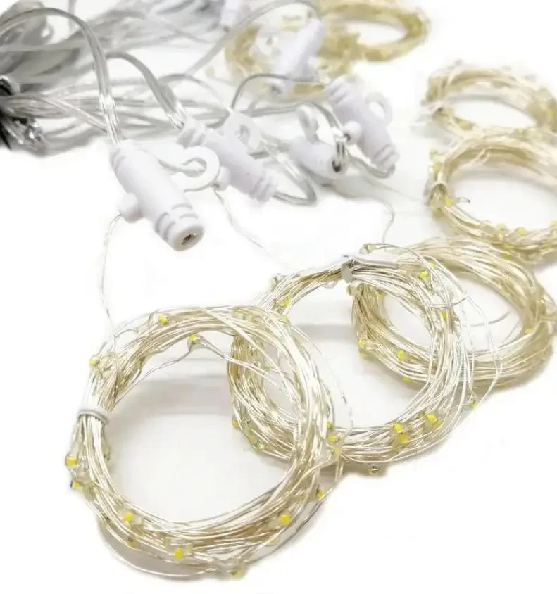 Новорічна яскрава USB гірлянда-штора на 200 LED 3х2 м і 10 ниток Теплий білий