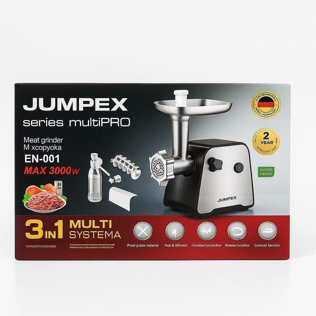 М’ясорубка 3 в 1 Jumpex Series Multi EN-001 3000 Вт (м’ясорубка + тирка + шатківниця)