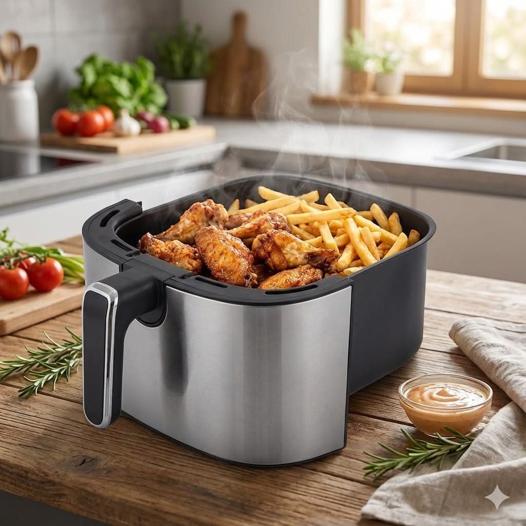 Аерофритюрниця Sokany SK 10052 1700W Аерогриль безоливна мультипіч для приготування без олії 7 л із сенсорним керуванням