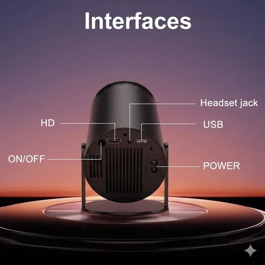 Портативний 4K UHD мініпроєктор Magcubic HY300 Чорний Android 12 З підтримкою Wi-Fi Bluetooth