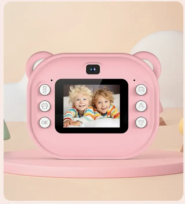 Дитячий фотоапарат-принтер JE-ET 2003, 24 Мп, миттєвий друк, рожевий