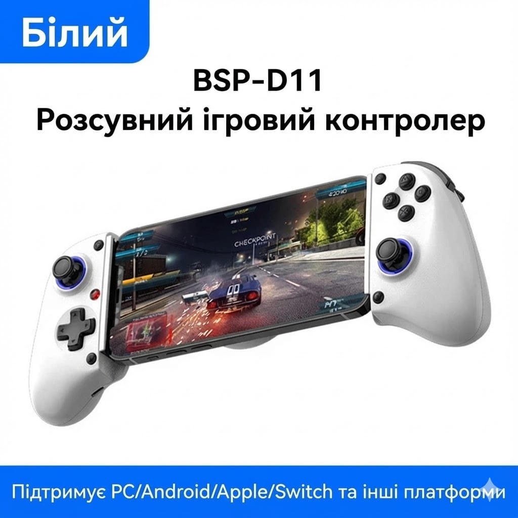 Розсувний бездротовий геймпад BSP-D11 для смартфона/планшета, iOS/Android/PC/Switch