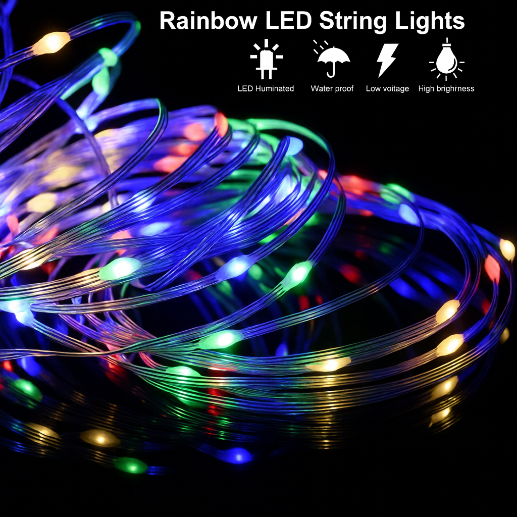 Вуличні вогні 5 м Smart Bluetooth — світлодіодна смарт-гірлянда RGB, музична, USB, вологозахист IP65