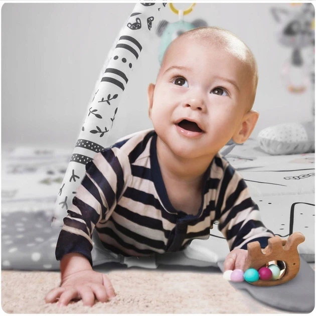 Розвивальний килимок Ricokids з дугами та іграшками, білий/сірий, 110×100 см