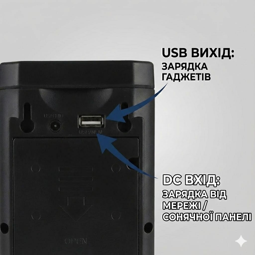 LED-ліхтар акумуляторний чорний корпус HER-TEX HT-2626, 24 діоди, USB, до 80 годин