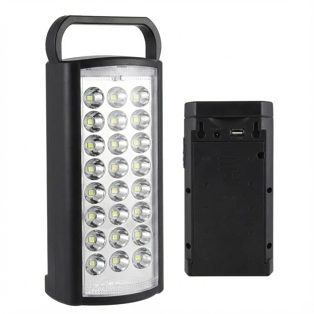 LED-ліхтар акумуляторний чорний корпус HER-TEX HT-2626, 24 діоди, USB, до 80 годин