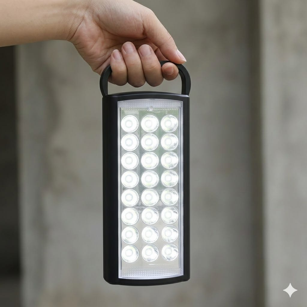 LED-ліхтар акумуляторний чорний корпус HER-TEX HT-2626, 24 діоди, USB, до 80 годин