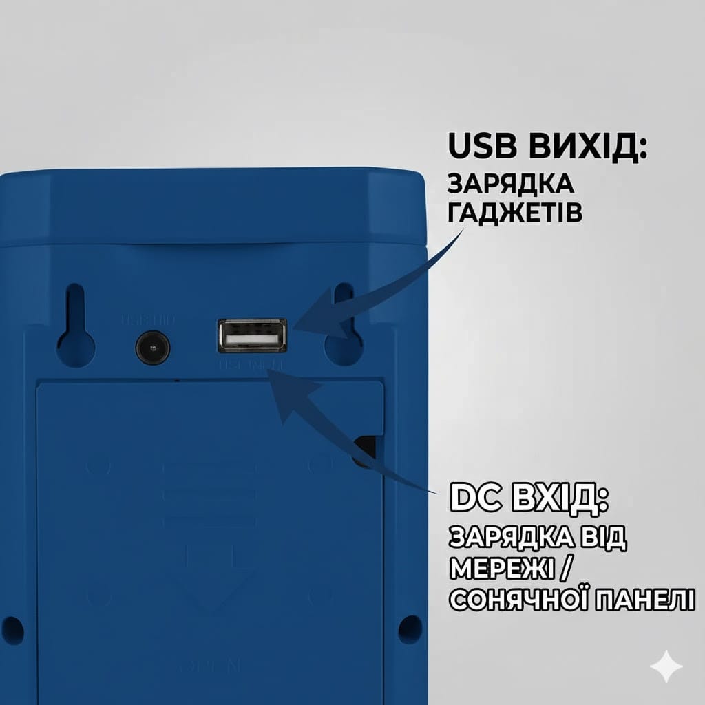 Перезаряджуваний LED-ліхтар Синій корпус HER-TEX HT-2626, 24 LED, USB, до 80 годин