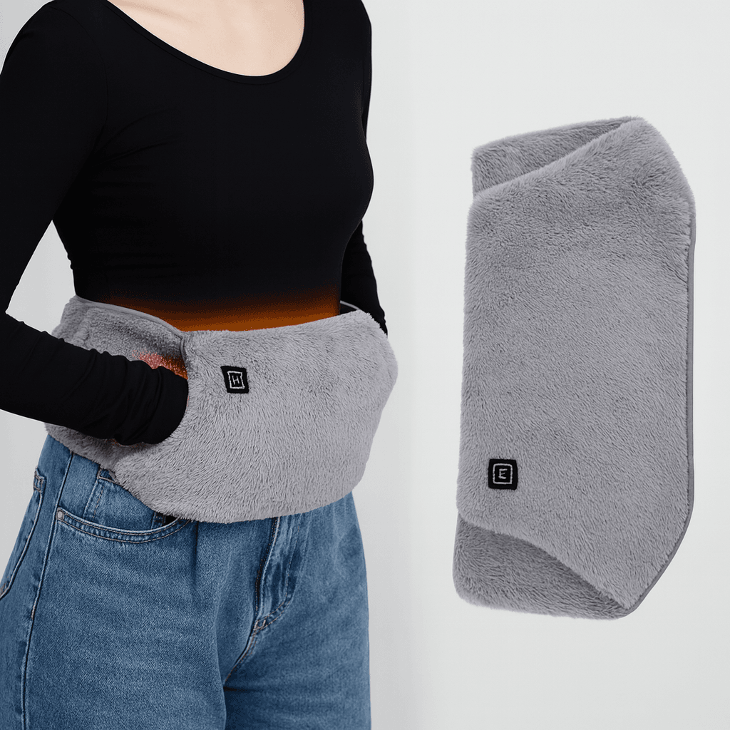 Електропояс із підігріванням USB 105×20 см, графенове нагрівання, 3 режими, портативний, сірий