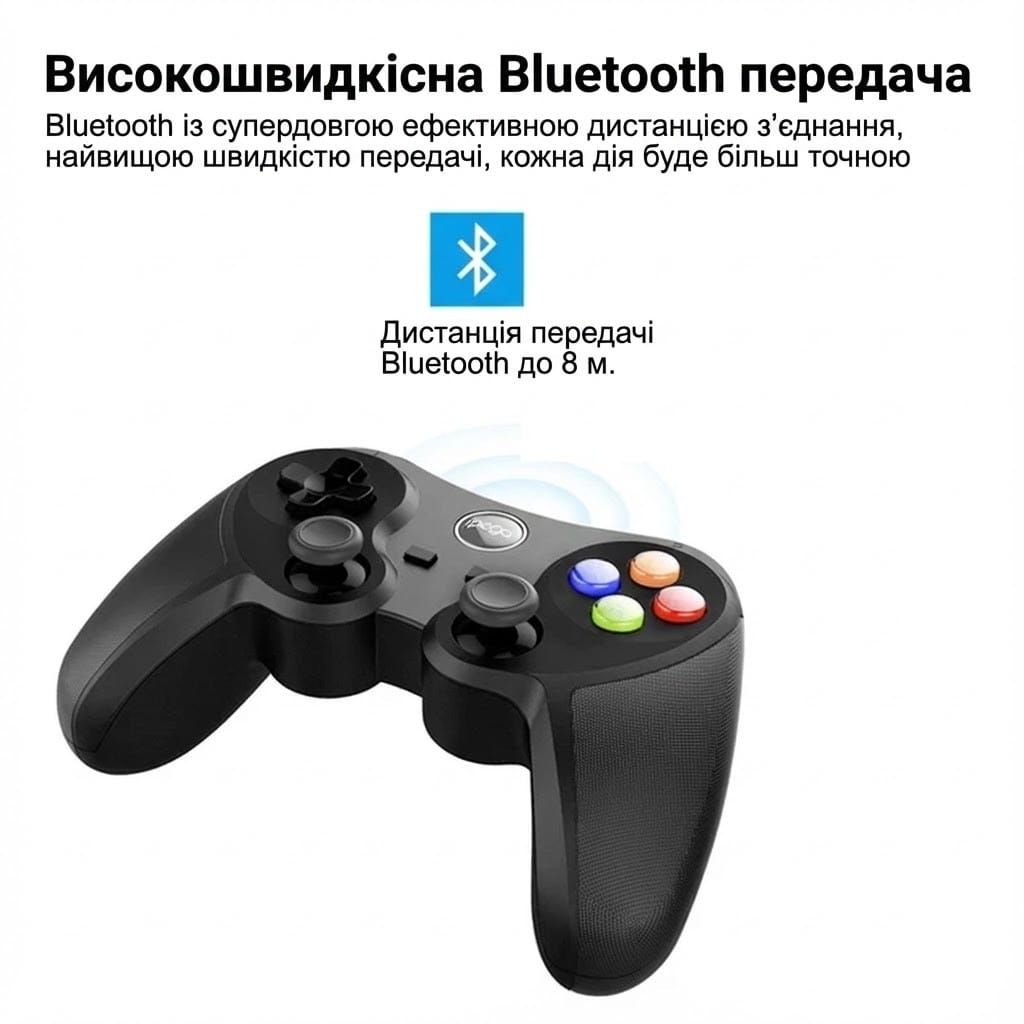 Геймпад iPEGA PG-9078 Bluetooth, бездротовий джойстик для Android, iOS, ПК, універсальний, чорний