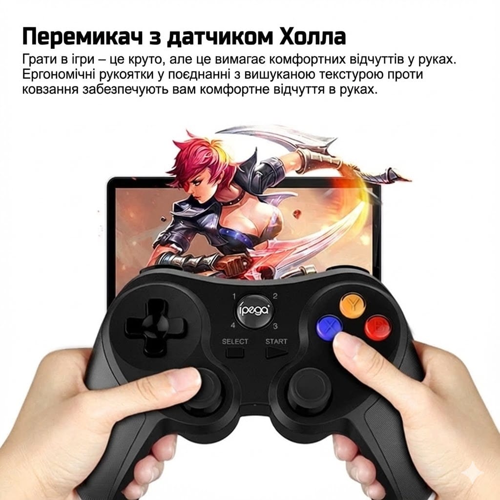 Геймпад iPEGA PG-9078 Bluetooth, бездротовий джойстик для Android, iOS, ПК, універсальний, чорний