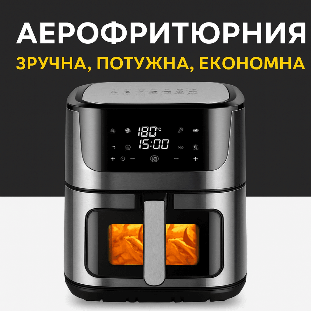 Аерофритюрниця Zepline ZP-109A 10.5 л 3500 Вт 2 ТЕНа сенсорна з формою