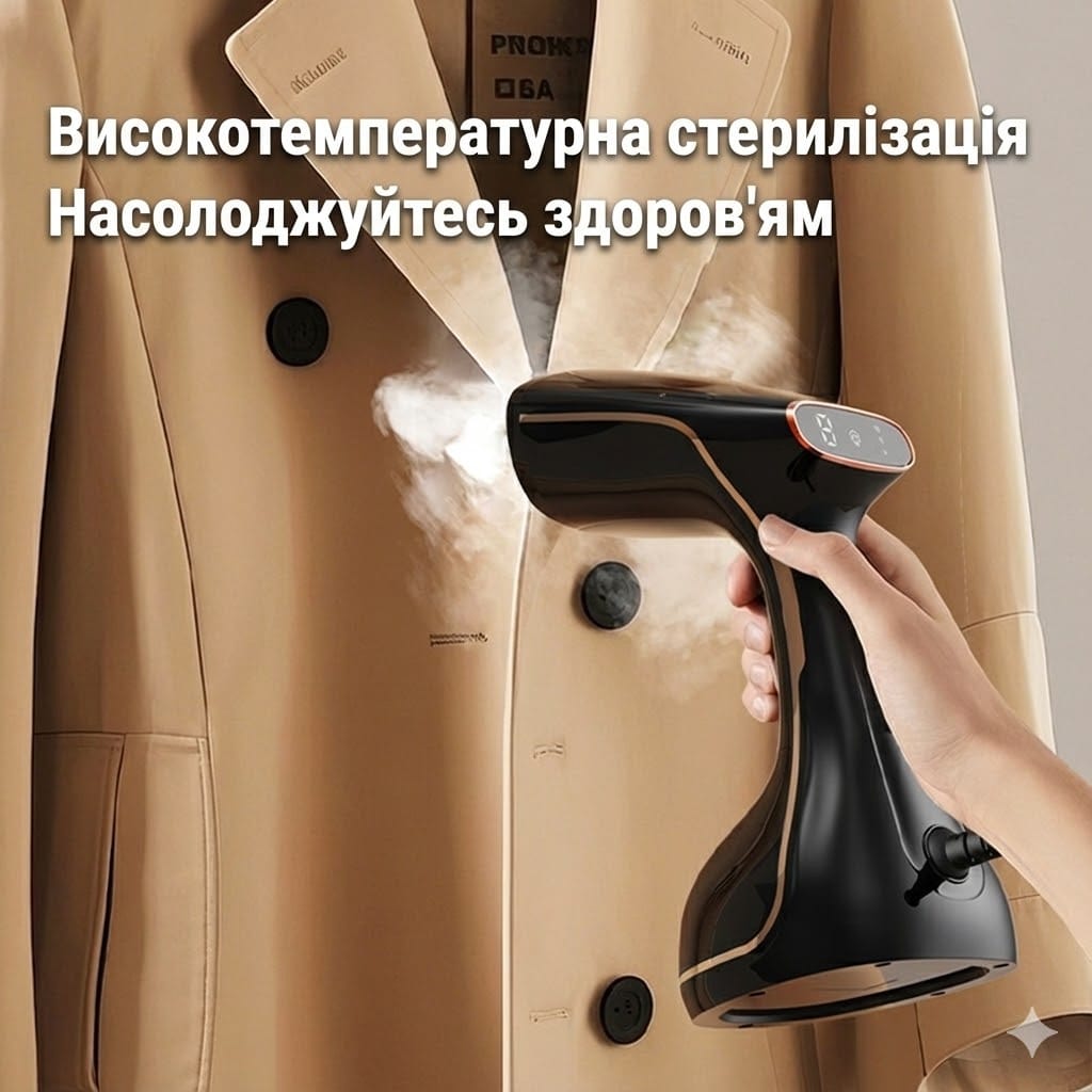 Вертикальний відпарювач 1500 Вт, ручний парогенератор для дому та подорожей