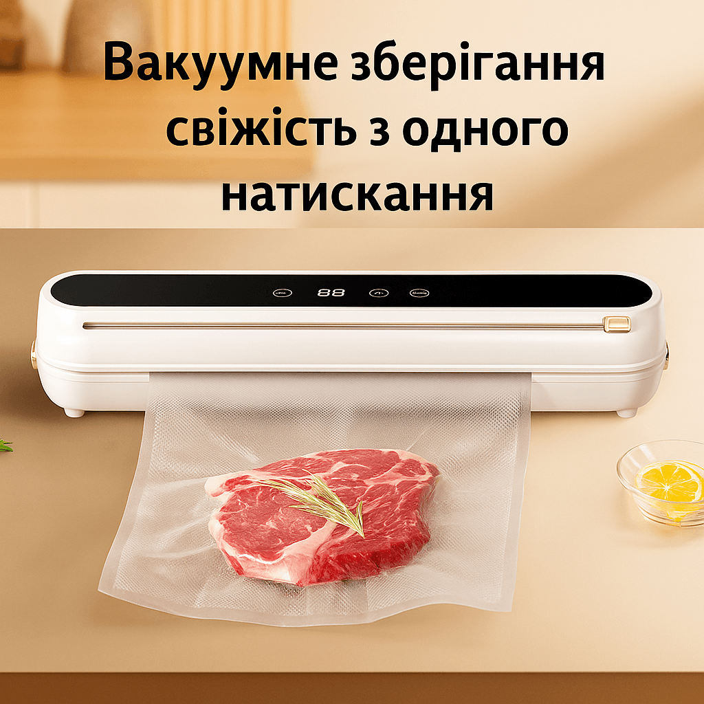 Вакуумний пакувальник Vacuum sealer HB-509 120 Вт із точним регулюванням вакууму та ножем для пакетів