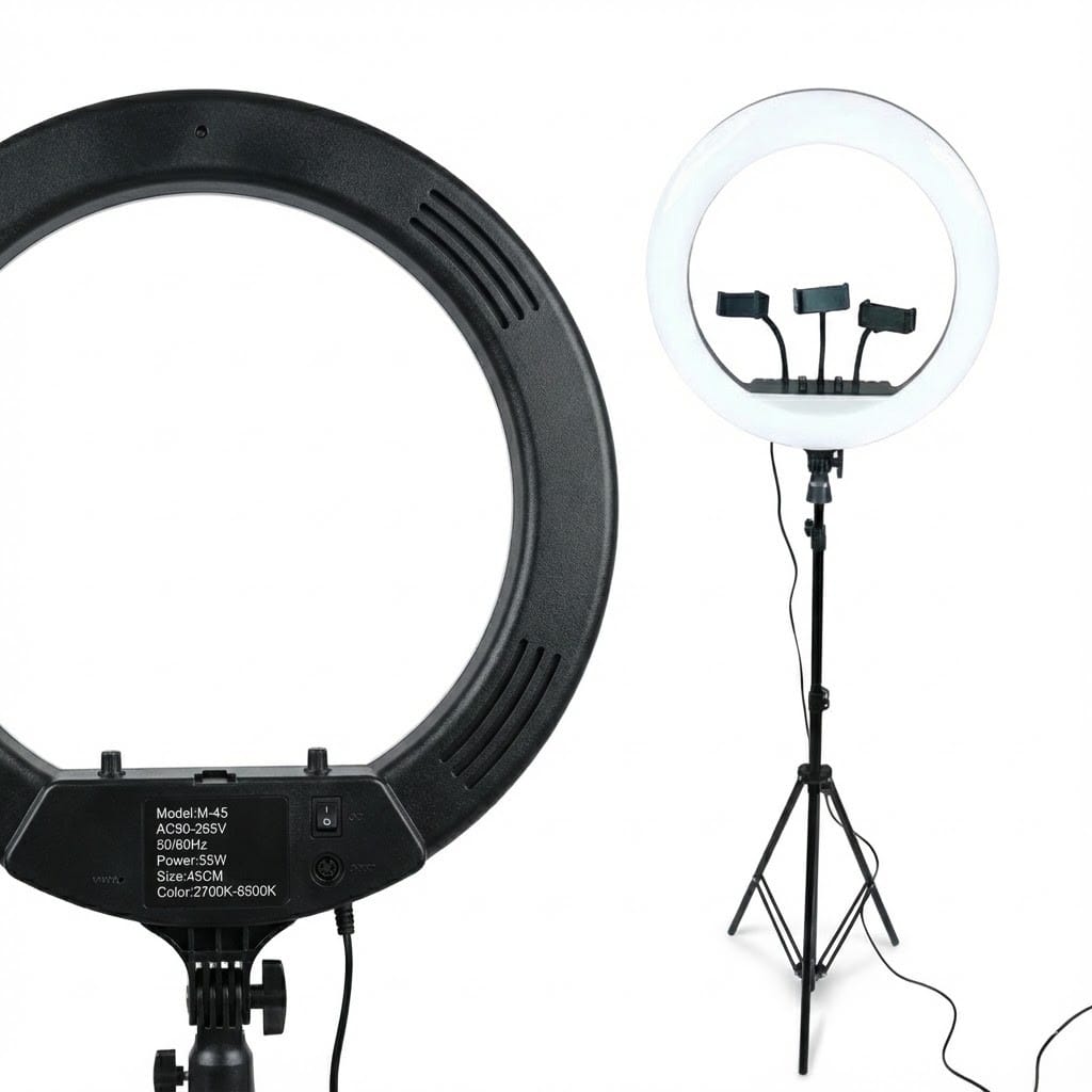 Кільцева LED-лампа RL-18 46 см з тримачами для телефонів і пультом