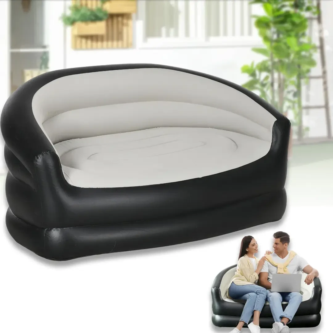 Надувний диван двомісний із флокованим покриттям XL-1134 138х87х71 см