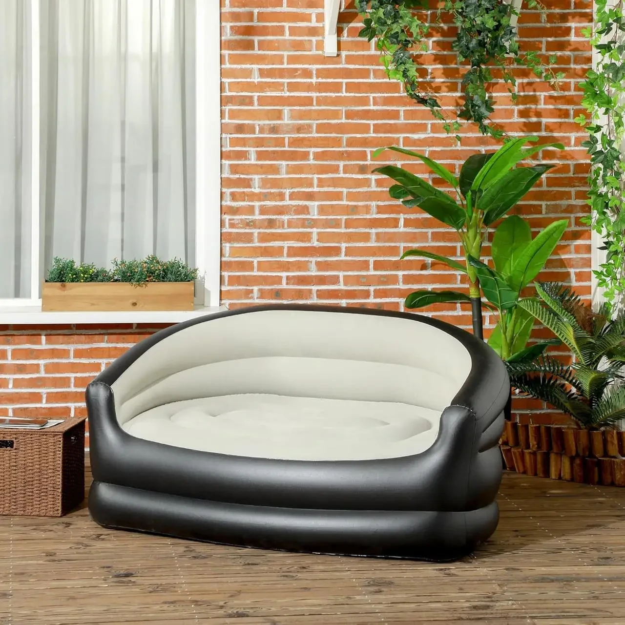 Надувний диван двомісний із флокованим покриттям XL-1134 138х87х71 см