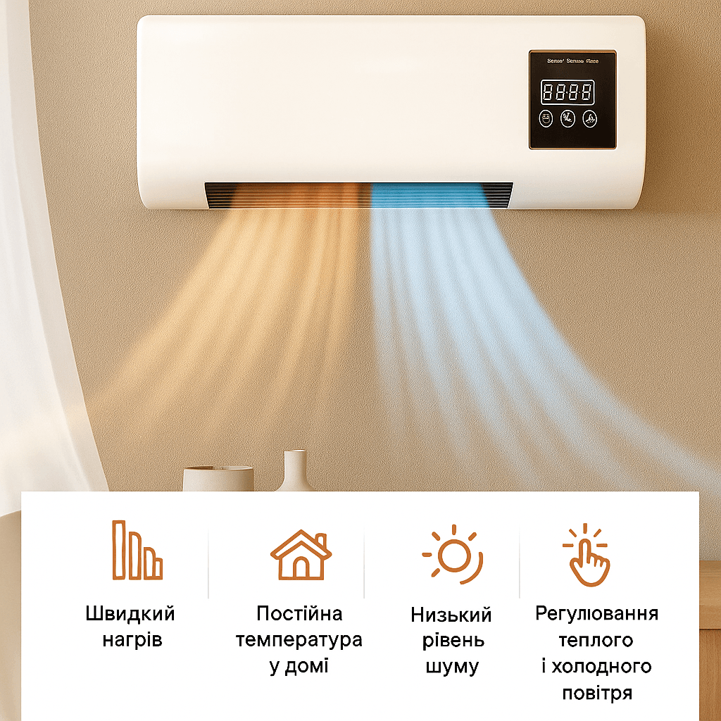 Настінний мобільний кондиціонер Wall Air Cooler 800 Вт, пульт, 3 режими