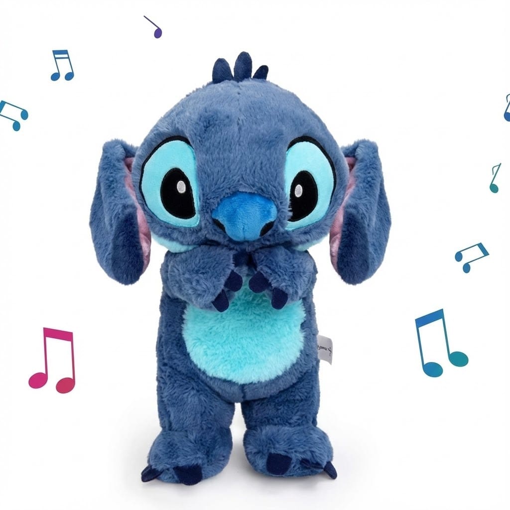 Інтерактивна м’яка іграшка Soft Toys «Стич» з підсвіткою, музикою й ефектом дихання, світиться, колискова