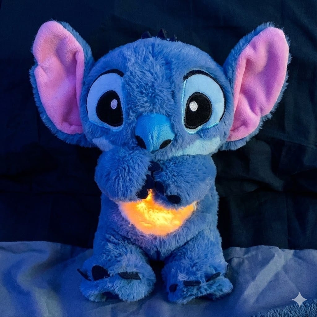 Інтерактивна м’яка іграшка Soft Toys «Стич» з підсвіткою, музикою й ефектом дихання, світиться, колискова
