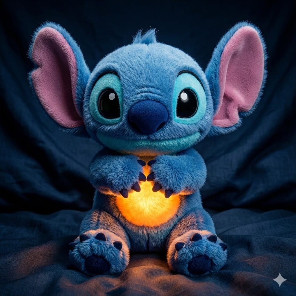 Інтерактивна м’яка іграшка Soft Toys «Стич» з підсвіткою, музикою й ефектом дихання, світиться, колискова