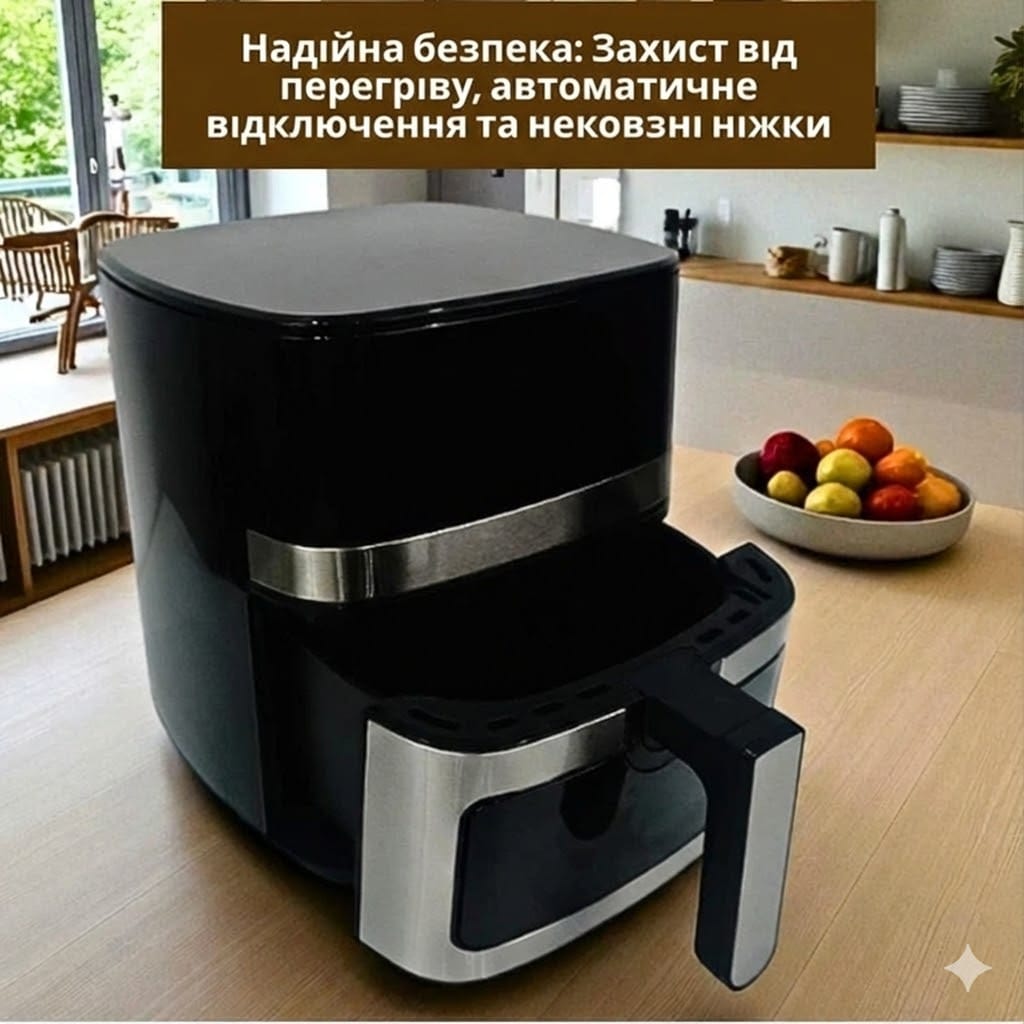Аерофритюрниця Crownberg CB-5552 5,5 л 2000 Вт сенсорна мультипіч без олії