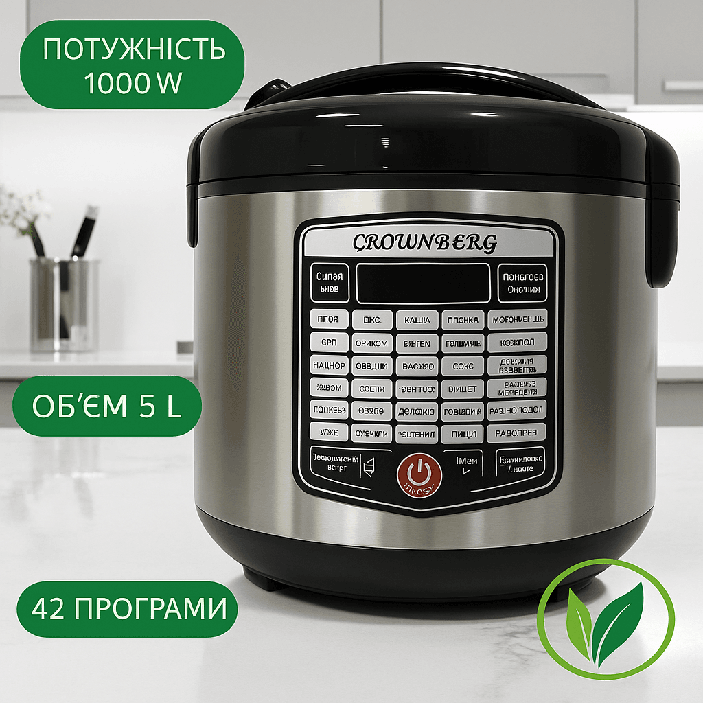 Мультиварка Crownberg CB-5527 42 програми 5 л 1000 Вт електронне керування