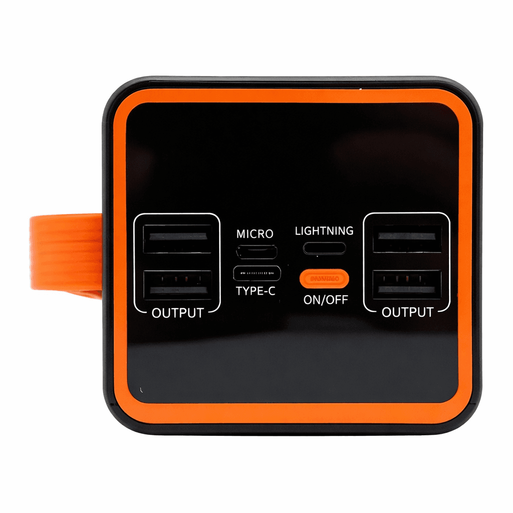 Повербанк JS-658 50000 mAh, 4×USB, Type-C + microUSB, зовнішній акумулятор із дисплеєм і ліхтариком, чорний