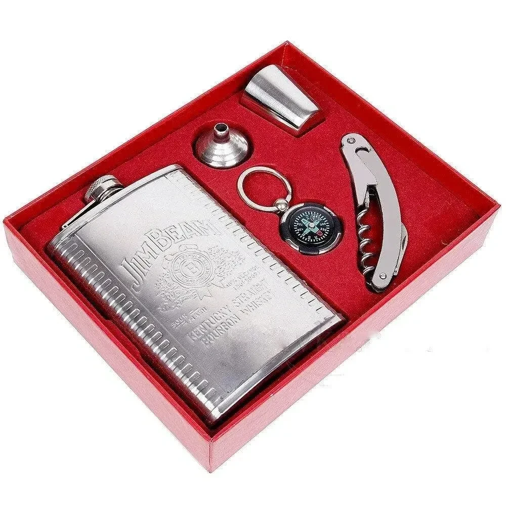 Набір подарунковий Фляга +Компас + Мультиніж+ Рюмка Jim Beam 255 мл