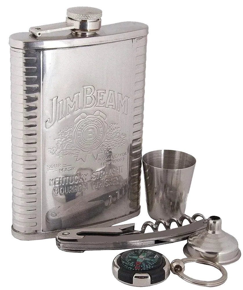 Набір подарунковий Фляга +Компас + Мультиніж+ Рюмка Jim Beam 255 мл